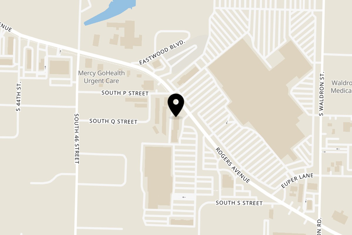 Map showing the location of Saga on 4900 Rogers Ave Ste 103J in Fort Smith